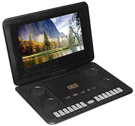 C-FUNN Lettore Dvd per Auto Ricaricabile con Schermo Ruotabile A 270 Gradi - Blu