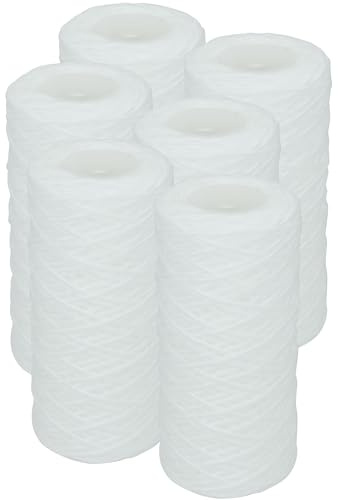 6x Filtereinsatz 5 Zoll für Gartenpumpen Vorfilter Nachfilter Hauswasserwerk Wasserfilter Filterkartusche (Faser-Filtereinsatz)