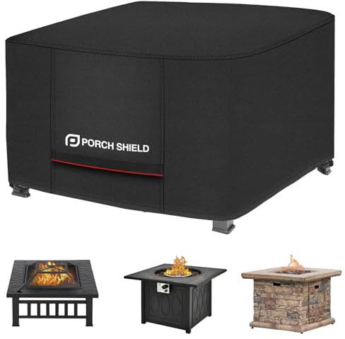 Porch Shield Housse carrée imperméable et résistante à la décoloration pour braséro d'extérieur 81,3 × 81,3 cm – Pour table à foyer au gaz propane