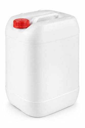 HELGUEFER - Bidon 30 Litros Rectangular Apilable | Garrafa Plastico PEHD Reutilizable, Libre de BPA | Bidon Agua, Aceites, Salsas, Apto para Uso Alimentario | Resistente, Seguro, Fácil Almacenaje
