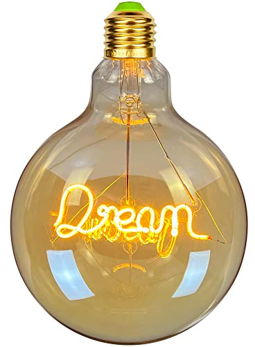 TIANFAN Vintage Big Globe G125 LED-lampor, 4 W, 220/240 V, supervarmgul (dröm)