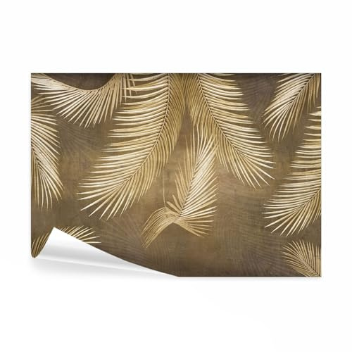 decomonkey Fototapete Blätter, 300x210 cm, Palmen Laub braun, Vlies, Tapete | Schlafzimmer, Wohnzimmer, Fototapeten, Tapeten, Vliestapete, Wandtapete, moderne, Wand, Wandbild, Wanddeko