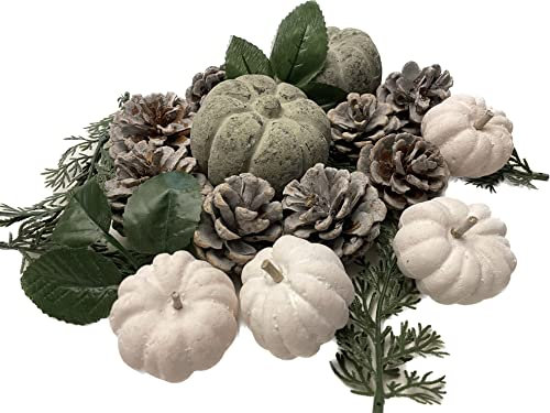 khevga Polystyrolschaum, Deko Set Herbst Winter mit Kürbis und Zapfen