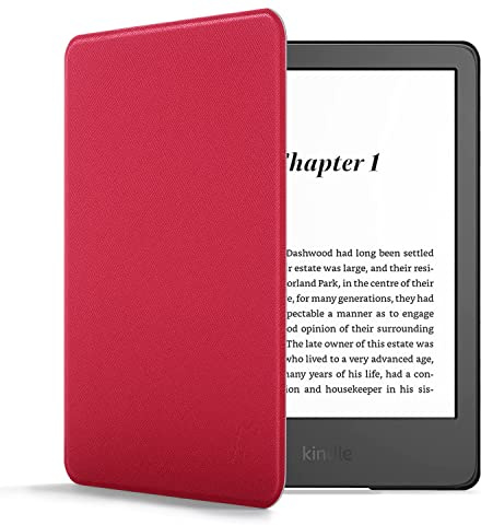Forefront Cases Hülle für Amazon Kindle (16 GB) 6-Zoll (11. Generation - Modell: 2024 und 2022) - Rot - Dünn & Leicht, Smart Auto Schlaf/Wach Schutz-Hülle (Tasche) für Kindle 6-Zoll (11. Gen)