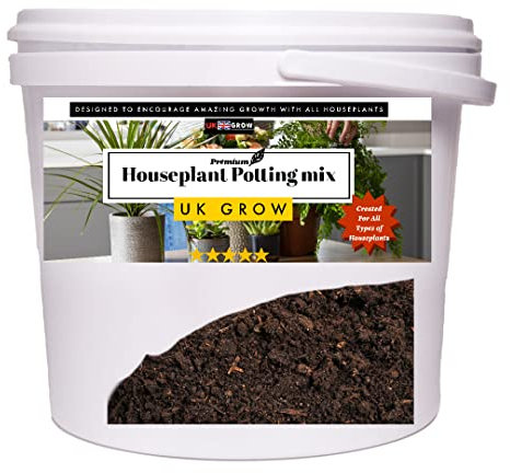 UK GROW Premium 20L Bucket of Houseplant focus potting mix soil compost ADDED PERLITE growth sure technology1L 2L 3L 5L 10L 20L 25L 30L (20L)