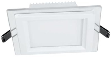 Vetrineinrete® Pannello led slim incasso bordo in vetro 6 watt cct tre colorazione di luce calda fredda naturale (Quadrato)