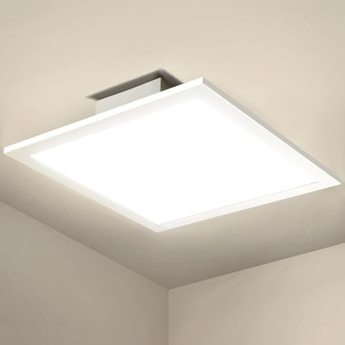 Slevoo LED Deckenleuchte Flach 18W, 2000LM Super Hell Deckenlampe, 4000K Neutralweiß Panel Lampe für Badezimmer Küche Wohnzimmer Schlafzimmer Flur, 30x30CM Weiß