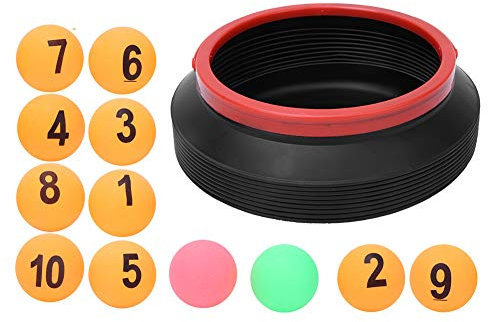 Srliya Lotterie-Tischtennisball, Dekompressionsspielzeug mit Faltbarem Eimer Büroaktivitäten, ABS-Material, Gelb (Gelb)