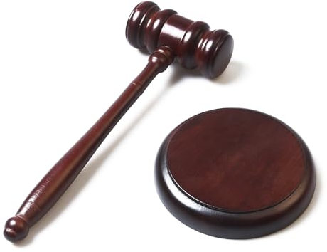 YanBous Juego de Martillo de Subasta de Madera – Martillo de Juez con Bloque de Resonancia para Jueces, Abogados, Subastas, Estudiantes y Juegos de Rol – para Abogados y Estudiantes de Derecho