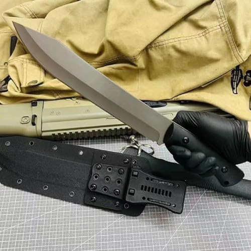 Generico TEERMA JN7 Coltello da caccia, coltello da campeggio - coltello di sopravvivenza a lama fissa forgiata in un pezzo, Per la caccia, la pesca, le avventure di sopravvivenza