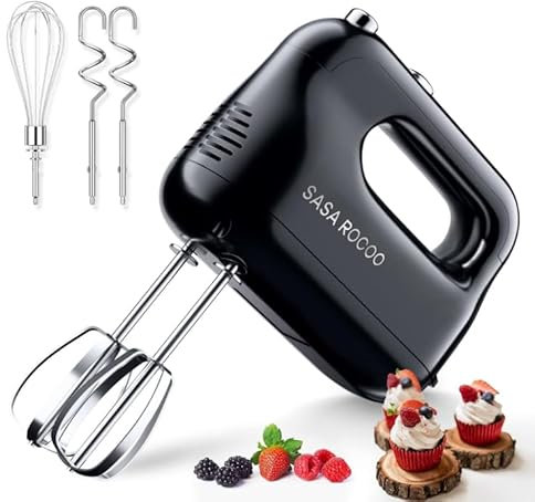 Electric Hand Mixer,5-Speed Performance Premium Handheld Kitchen Mixer Egg Beaters and Blender, Black