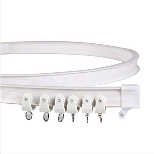 Carril flexible para cortinas, Cortina Blanco Blanco Estilo Moderno Pista Visible Nano Silenciador Cortinas Accesorios Accesorios Plástico Cortina Bendecida(Top ceilin mounting,1 meter length)