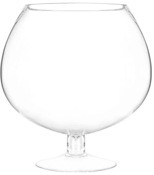 Jarron de sobremesa con Forma de Copa de Cristal Transparente 19x19x20cm