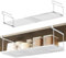 Fouvin Estantería inferior, cesta colgante, cesta colgante de metal, ajustable, 38 – 70 cm, armario de cocina, despensa, zapatero, organizador extensible (blanco)