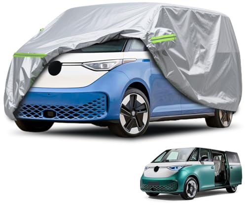 Housse VW ID Buzz – Housse de Protection pour Voiture ID Buzz Tissu Oxford Dupont, Buzz Protection Toutes Saisons, Imperméable et Anti-UV, Installation Facile, Porte Zippée Pratique