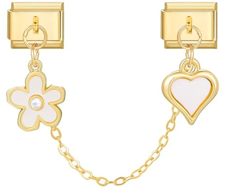 MJARTORIA Italian Charm Bracelet Charms Gold Anhänger Abnehmbar 9mm Edelstahl Module für Italienische Armband Glieder Charms Armbänder Geschenk für Damen Mädchen