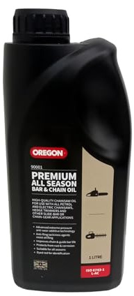 Oregon Premium All Season Chain & Bar Oil, 1L | For Gas and Electric Chainsaws, Any Brand Chain-Gears & Slide-Bars, Anti-Fling Technology, High-Film Strength