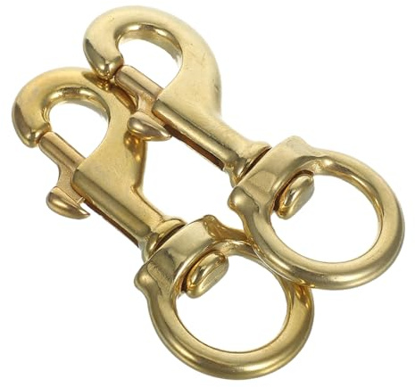 COOPHYA 2pcs Flag Pole Hardware Kit Heavy Duty Brass Cleat Hooks Swivel Snaps Outdoor Flag Pole Accessories