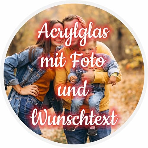 Indigos UG - Acrylglas Platte rund 4 mm - personalisiert mit Foto, Text oder Design - 30 cm - personalisiertes Fotogeschenk als Wandbild oder Deko für Wohnzimmer, Kinderzimmer, Hochzeit