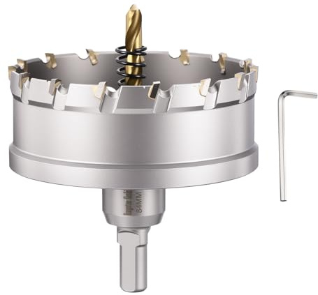 CoCud Kit De Scie Cloche, Diamètre De Coupe 3-5/16(84mm), Foret À Trou En Alliage Cémenté Au Carbure De Tungstène - Pour Métaux Durs, Tôles En Acier Inoxydable, Fibre De Verre. Argent