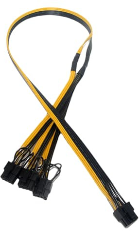 Zkydhbd Cable adaptador de fuente de alimentación de 8 pines a 6 + 2 pines, GPU macho a 3 cables de tarjeta gráfica macho GPU (6 pines + 2 pines)