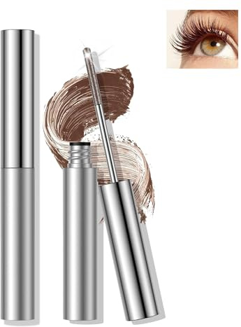 Brauner Iron Eye Mascara mit Metallbürste für Verlängert Pflegende Wimpern | Metal Washable Mascara Wasserfest & Langanhaltend, 3D Curling Volume Hypoallergen Wimperntusche Make-up für Ältere Frauen