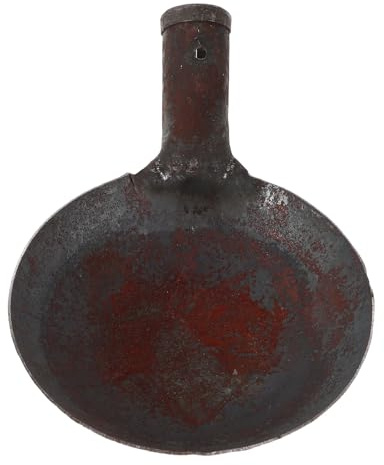 Hemobllo Cuchara de Dragado de Hierro Redonda para Jardinería y Limpieza Exterior, Pala Grande Resistente para Eliminar Lodos y Excrementos, Herramienta Manual Duradera para Patios