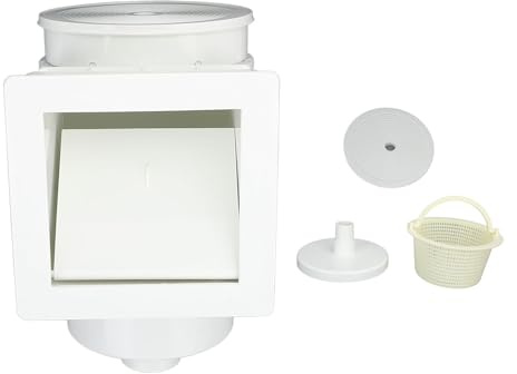 1,5 tums invändig gänga poolskimmer med bred mun 9,5 l väggmonterad poolskimmer