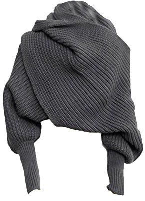 Stofirst Mode Herbst Winter Warm Häkeln Stricken Einfarbig Wrap Schal Shawl Cape mit Ärmeln Für Damen Herren