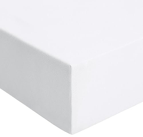 RUIKASI King Fitted Sheet Deep - White Bottom Sheet for Kingsize Bed with 40cm 16 Inches Extra Deep Sided Pocket, Soft Microfiber Bedsheet Ultra Deep Fit with Mattress