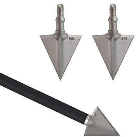 SHARROW Bogenschießen Pfeilspitzen Jagd Jagdspitzen 100 Grains Broadheads 3 Feste Klingen für Armbrust Carbonpfeile Pfeil und Bogen (X3)