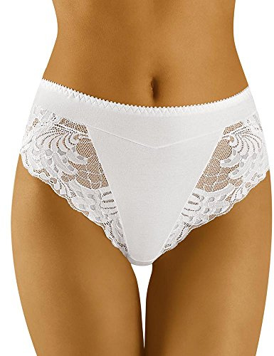 WOLBar Braguita con Encaje para Mujeres WB408, Blanco,M