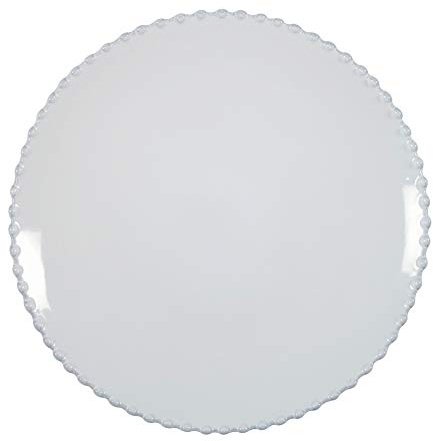 Costa Nova Ceramic Stoneware 11'' Dinner Plate - Pearl Collection, White | Microwave & Dishwasher Safe Dinnerware | Food Safe Glazing | Restaurant Quality Tableware