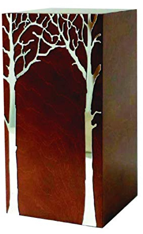 Aesthetic Urns Twin Trees Urne funéraire en bois de noyer clair pour cendres – Capacité de 7 l – 15 x 15 x 30 cm