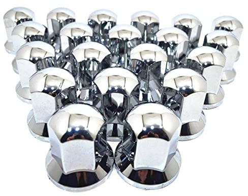 Easy Link 100x Radmutterkappen 32mm Chrom Radkappen Radmutterschutz Felgenkappen für LKW Anhänger Lastwagen Radschraubenkappen