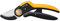 Fiskars Amboss-Gartenschere, Plus PowerLever, P741, Für trockenes und hartes Holz, Antihaftbeschichtet, Edelstahl-Klingen, Länge: 22,1 cm, Schwarz/Orange, 1057171