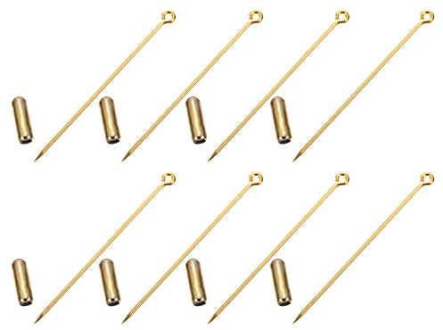 HEALLILY 20 Stück Hutnadeln Kupfer Brosche Metall Stick Pin Schmuck Findings Lange Nadel Auge Pin für Bankett Hochzeit Party Jahrestag 50 mm Gold
