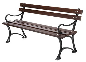 Banc de jardin en bois 0120 en fonte - Banc de jardin en épicéa pour terrasses - Banc de balcon - Banc de meubles de jardin - 150 x 74 x 38 cm (palissandre)