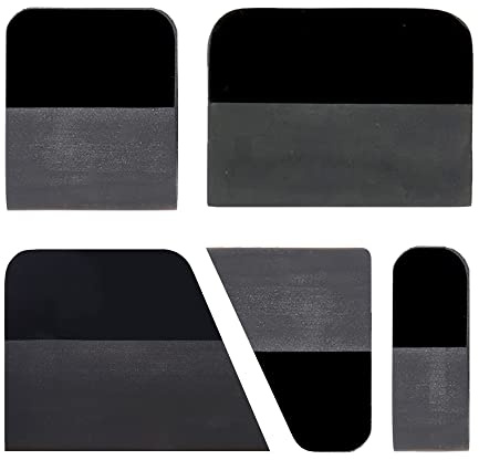 PPF Squeegee Kit 5 in 1 Anti-Scratch Soft TPU Scraper for Vinyl,Small Tint Squeegee Water Blade Scraper for Paint Protection Film,Vinyl Wrap Window Tint Tools (Black)