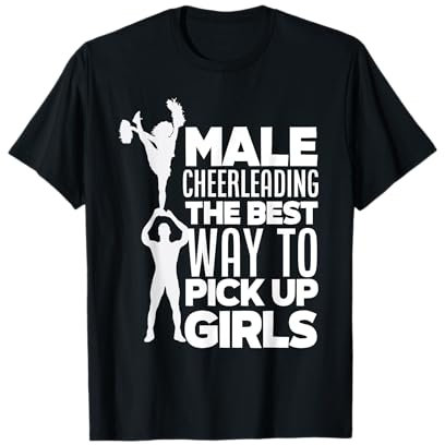 Jungen Male Cheerleading Lustiger männlicher Cheerleader T-Shirt