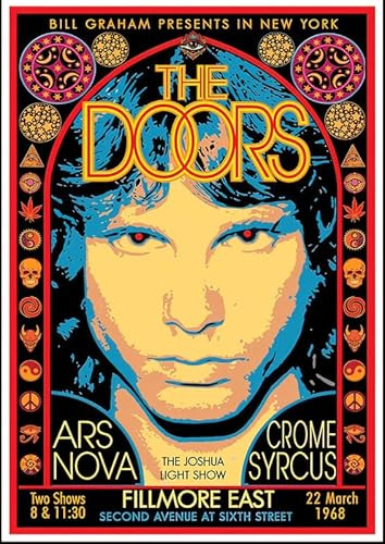 the doors Retro Vintage Rock Concert Gig Poster Wall Art A4