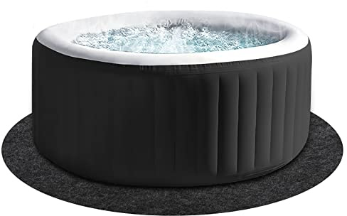 NOVWANG Runde Whirlpool-Matte, 183 cm Durchmesser, groß, waschbar, über dem Boden, mit Rutschfester Rückseite, tragbares Spa-Pool-Zubehör für 180.3 cm Durchmesser unter den Whirlpools