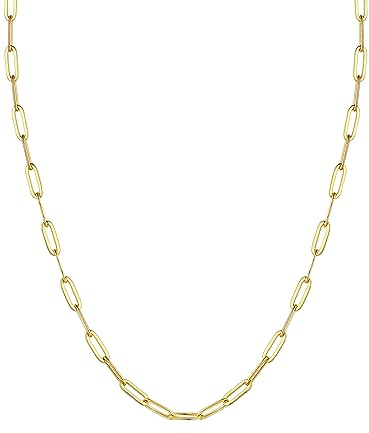 PROSILVER 925 Silber Kette Damen Büroklammern Gliederkette 3,3mm Halskette für Frauen Kettelänge 36cm/41cm/46cm/51cm/55cm/61cm