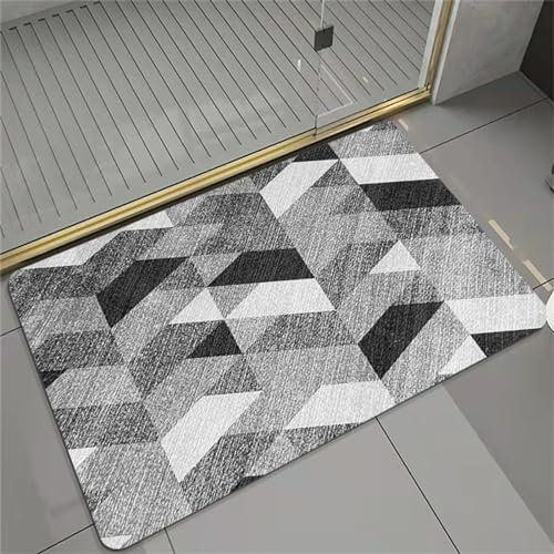 Badematte Rutschfester Badezimmerteppich Groß, Super Absorbierende Bodenmatte, Schnell Trocknend Badematten, Badteppich Rutschfest Badematte SaugfäHige Badvorleger Badezimmermatte Modern, 100x160cm