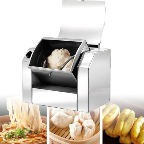 Mélangeur de pâte commercial, mélangeur de pâte électrique 1500 W, capacité de pâte 3/5 kg, malaxeur de pâte professionnel 30/50 kg/h, malaxeur de pâte en acier inoxydable avec fonction minuterie,3KG