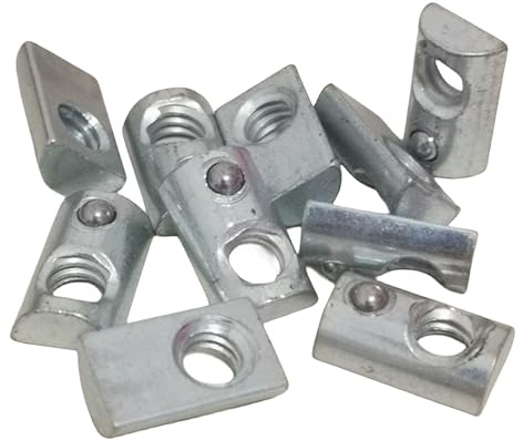 Deooxye 1/4-20 Steel Roll in T-nut with Ball Spring, Suitable for 1010 Series or 1.0 Inch Base Aluminum Extrusion Profile Rail (20 Packs)