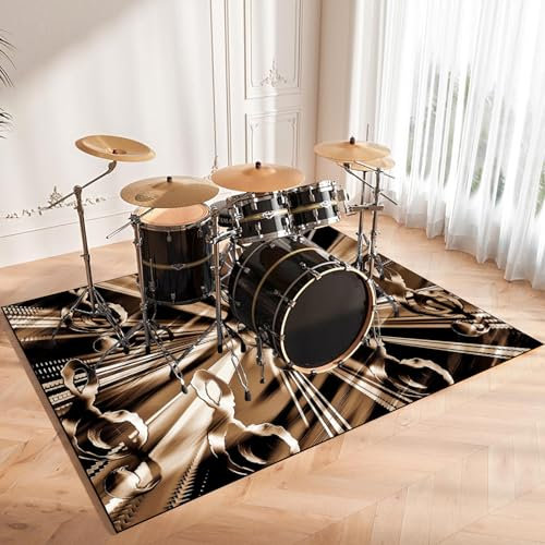 Drum Teppich Schlagzeug Teppich Schallschutzmatte Schallschutz Teppich Trommelteppiche Akustik Trommel Teppiche für Bass Drum Snare Elektronische schlagzeugteppich Instrumente Teppich 100 x 80 cm