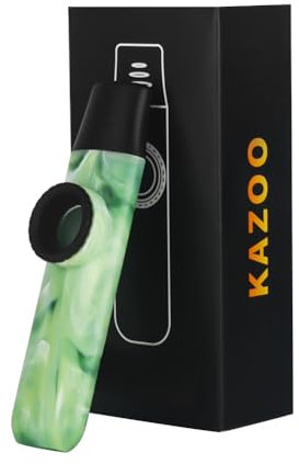 Kazoo im Jade-Stil, verstellbarer Ton, professionelles ABS-Harz, Kazoo mit fünf Flötenmembranen und Schlinge für Musikbegeisterte (Grün)