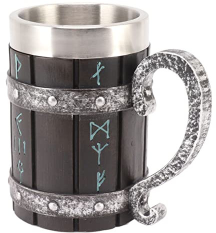 Kikumi Jarra de Cerveza Grande con Impresión Decorativa, Resistente a Altas Temperaturas, Resina de Acero Inoxidable, Agua, Taza para Zumo de Fruta