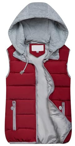 Reitweste Damen Elegant Damen Übergangsjacke Sportweste Ärmellose Laufweste Winter Mit Kapuze Weste Wärme Damen Übergangsjacke Geschenke Für Frauen 2#Wein XXL